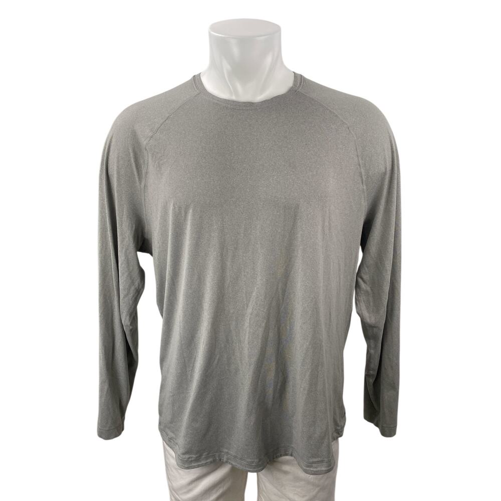 YPB Your Personal Best Men's Gray Long Sleeve Crew Neck T Shirt Tee Top Size XL